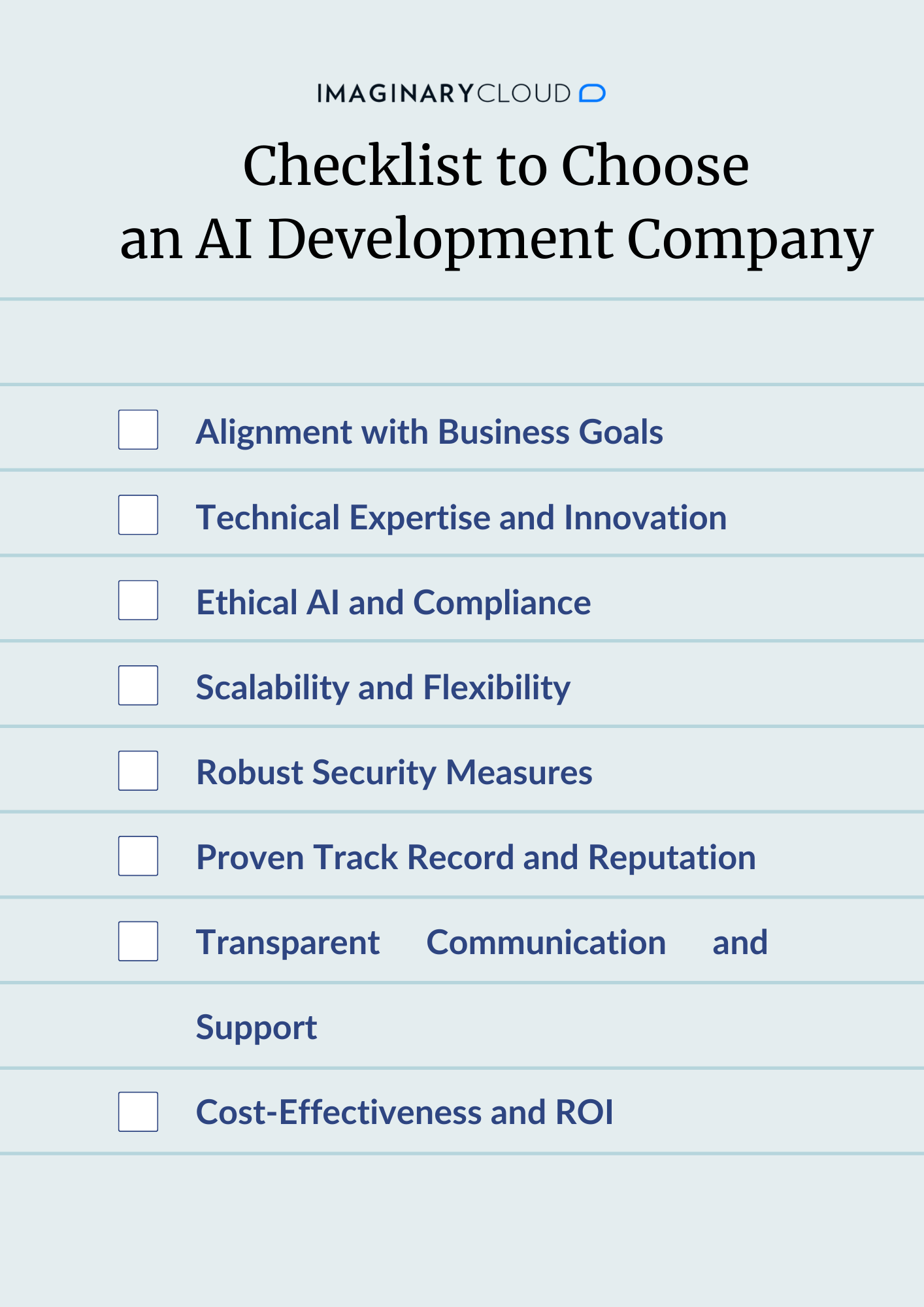 Checklist to choose an AI Development Company