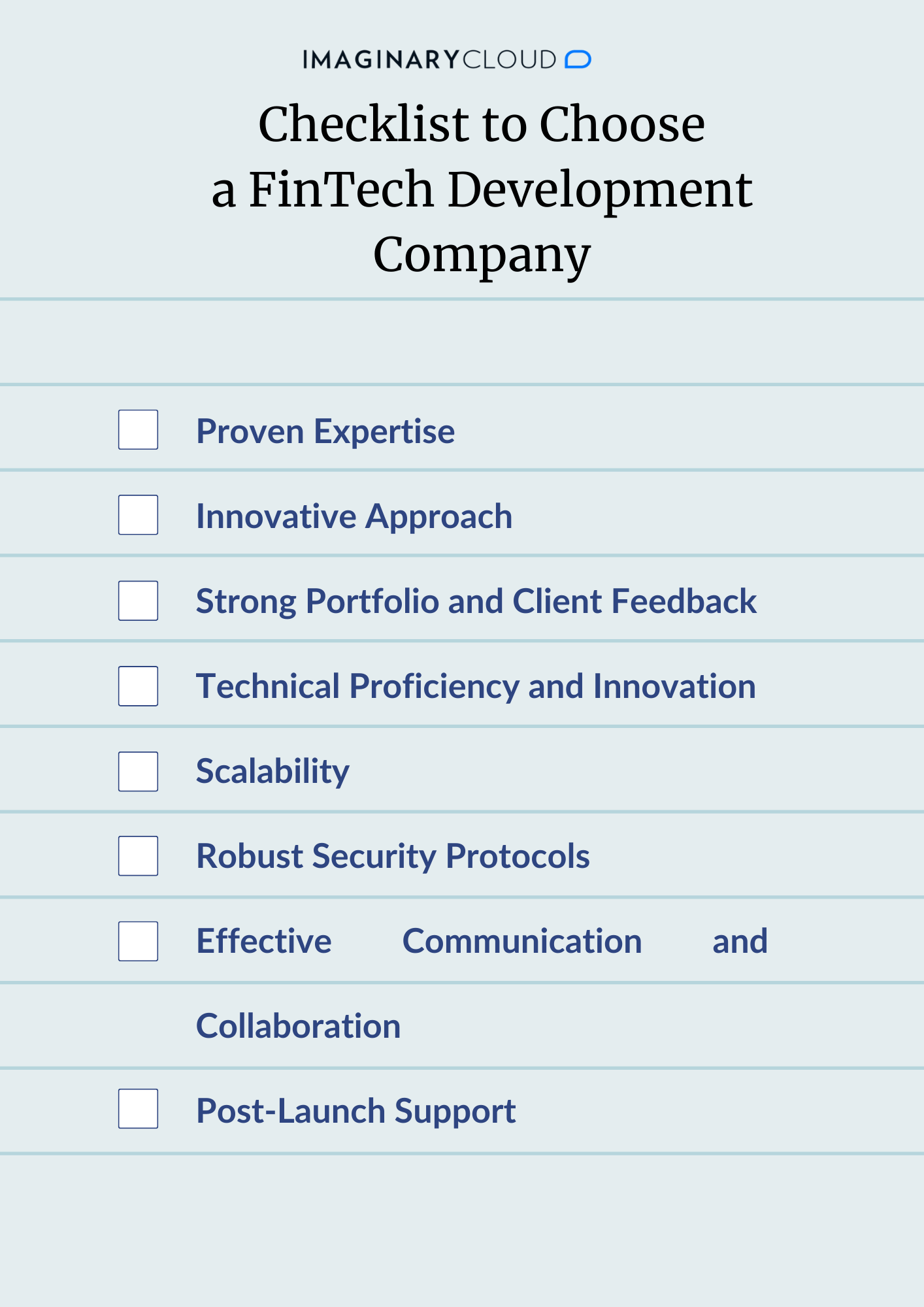 Checklist to Choose a FinTech Development Company
