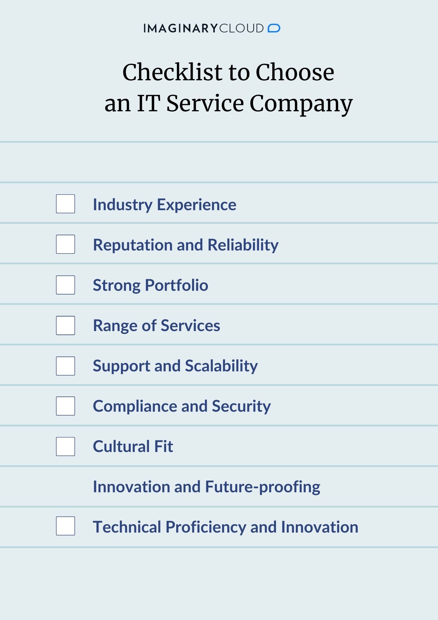 Checklist to Choose an IT Service Company