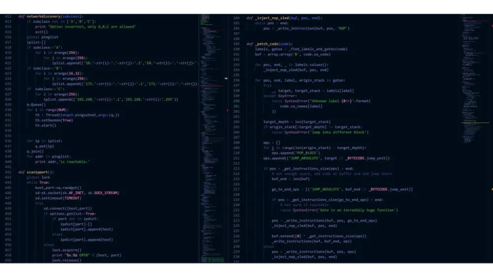 Screenshot of coding 