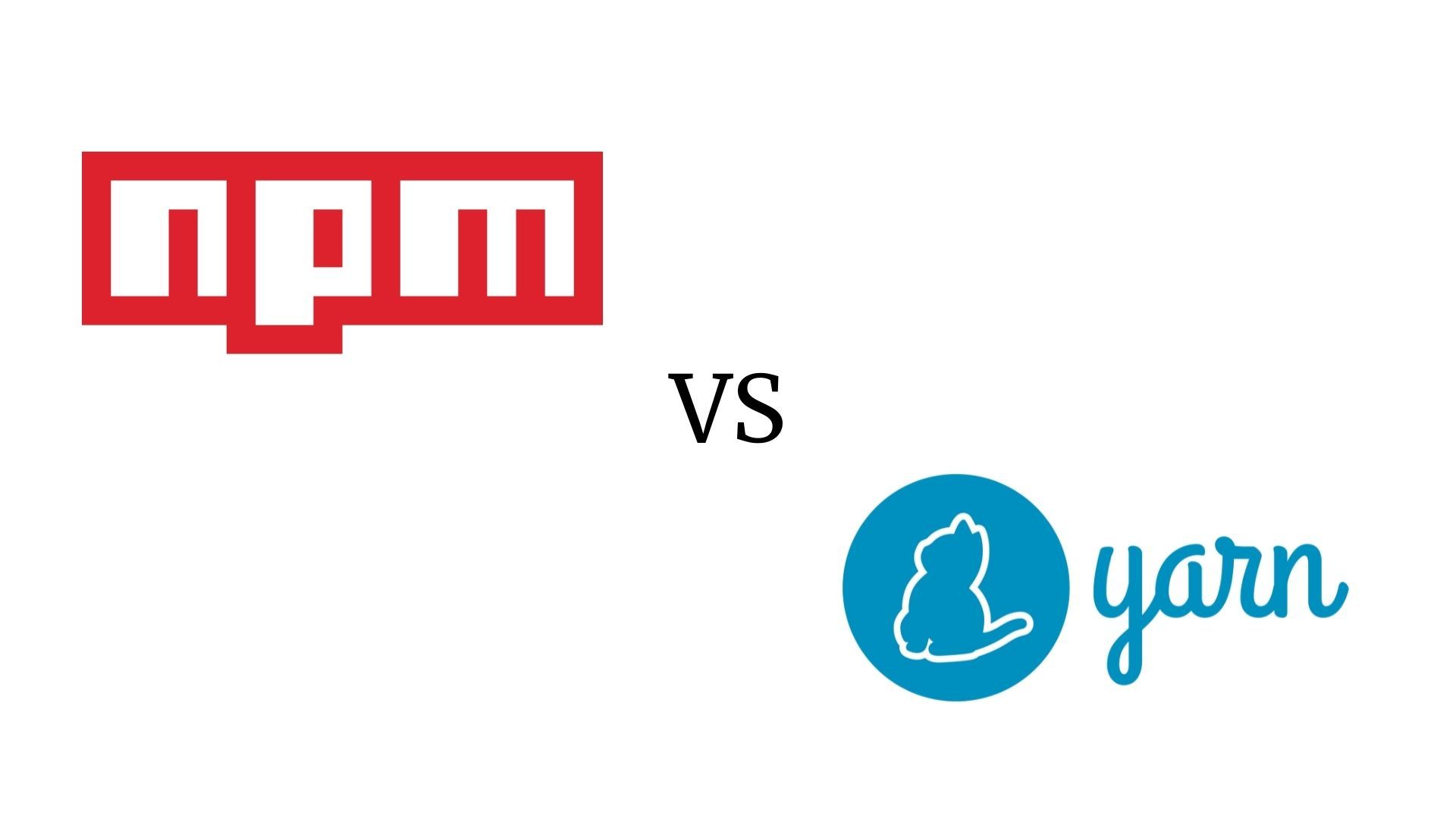 Image using a NPM logo versus Yarn logo.